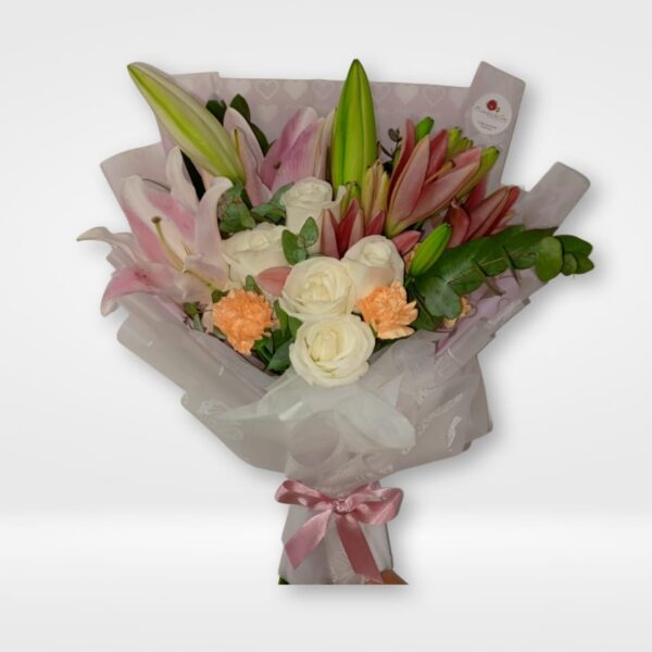 lirios, rosas y claveles